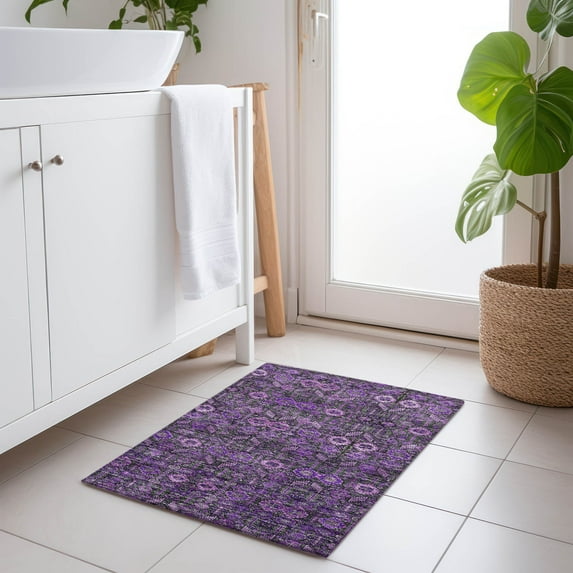 Addison Rugs Chantille Indoor/Outdoor Transitional Bohemian Purple Washable Rectangle Rug, 1'8" x 2'6"