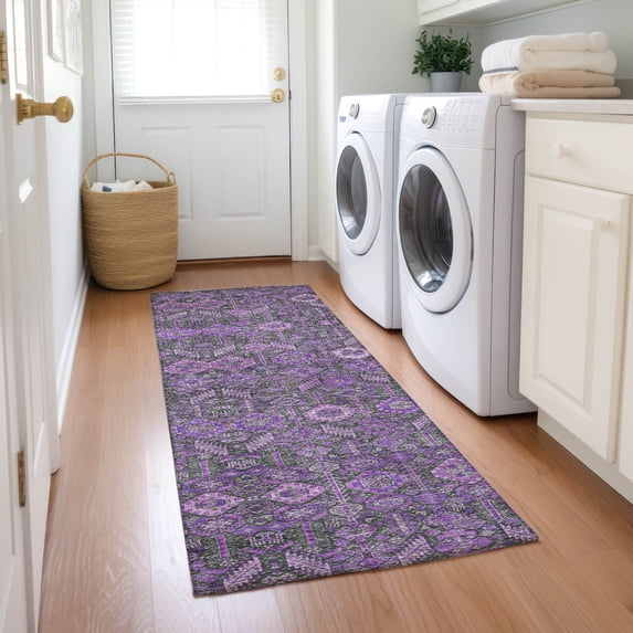 Addison Rugs Chantille Indoor/Outdoor Transitional Bohemian Purple Washable Runner Rug, 2'3" x 7'6"