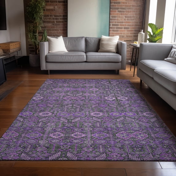 Addison Rugs Chantille Indoor/Outdoor Transitional Bohemian Purple Washable Rectangle Rug, 9' x 12'