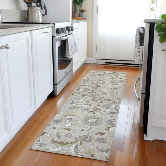Addison Rugs Chantille Indoor/Outdoor Transitional Geometric, Abstract Beige Washable Runner Rug, 2'3" x 7'6"