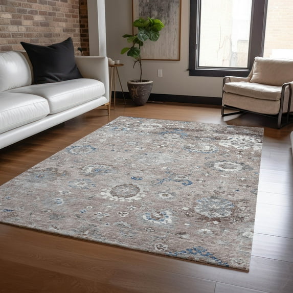 Addison Rugs Chantille Indoor/Outdoor Traditional Formal Taupe Washable Rectangle Rug, 10' x 14'