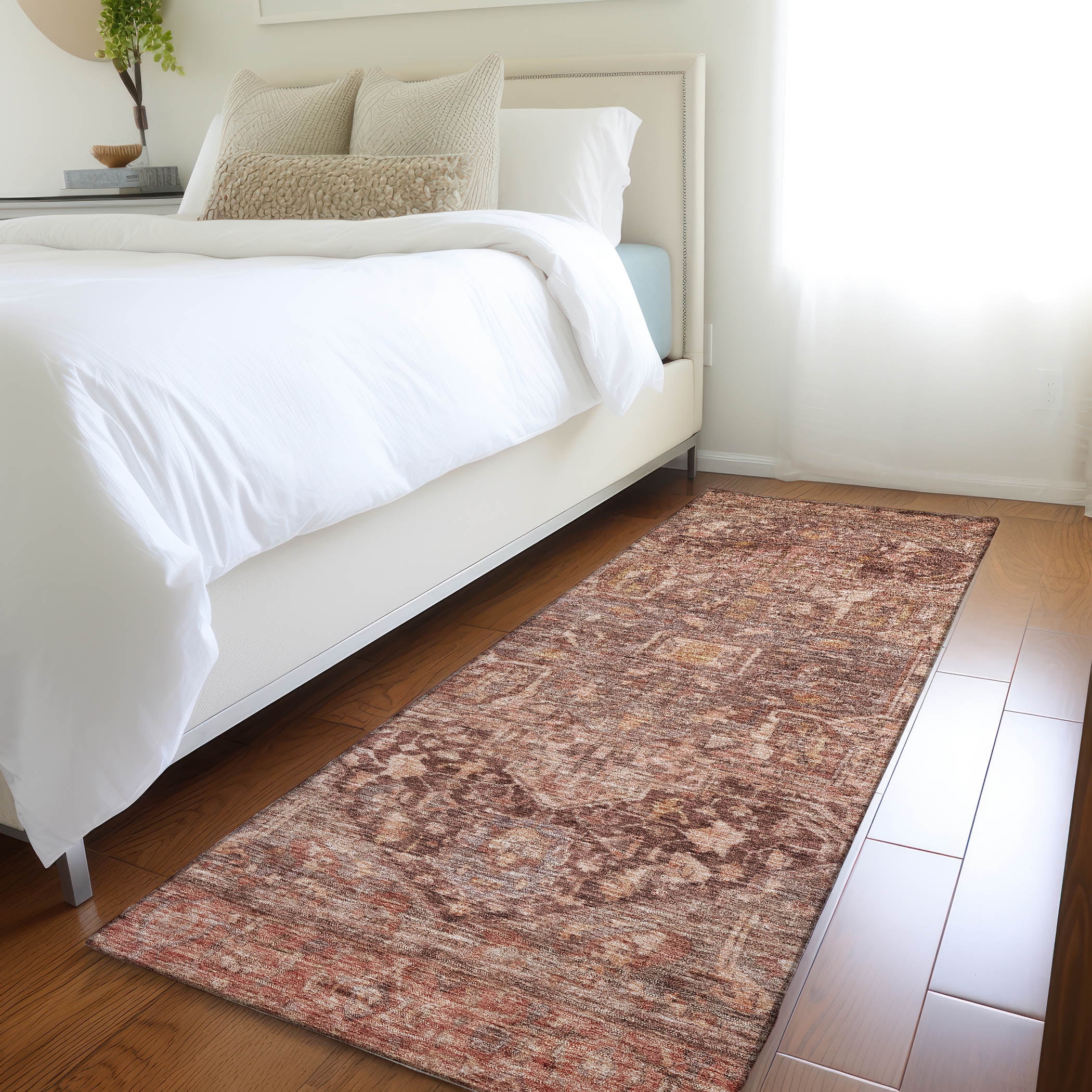 Addison Rugs Chantille Indoor/Outdoor Transitional Geometric, Abstract Burgundy Washable Runner Rug, 2'3" x 7'6"