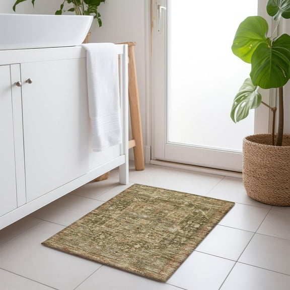 Addison Rugs Chantille Indoor/Outdoor Transitional Geometric, Abstract Fern Washable Rectangle Rug, 1'8" x 2'6"