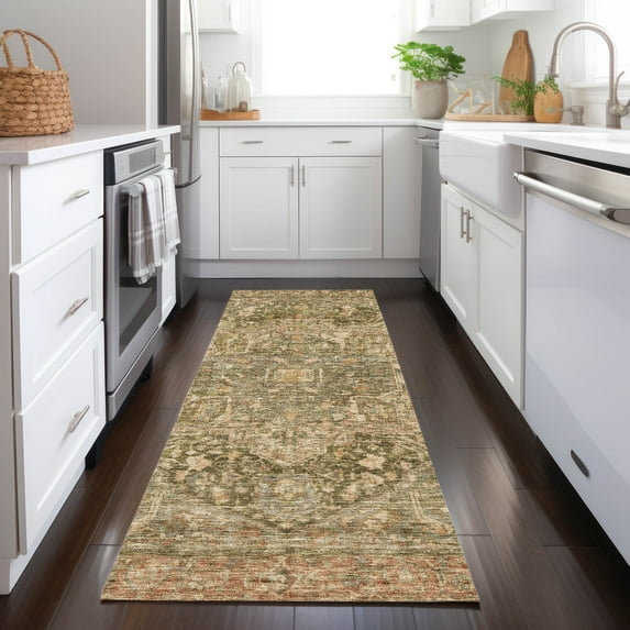Addison Rugs Chantille Indoor/Outdoor Transitional Geometric, Abstract Fern Washable Runner Rug, 2'3" x 7'6"