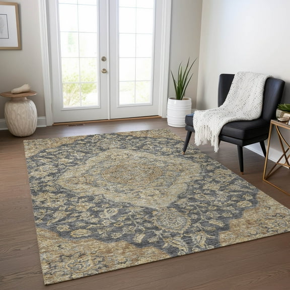 Addison Rugs Chantille Indoor/Outdoor Traditional Global Charcoal Washable Rectangle Rug, 10' x 14'