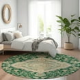 thumbnail image 1 of Addison Rugs Chantille Indoor/Outdoor Traditional Global Emerald Washable Round Rug, 8' x 8', 1 of 6