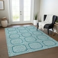 thumbnail image 1 of Addison Rugs Chantille Indoor/Outdoor Transitional Geometric Teal Washable Rectangle Rug, 10' x 14', 1 of 6