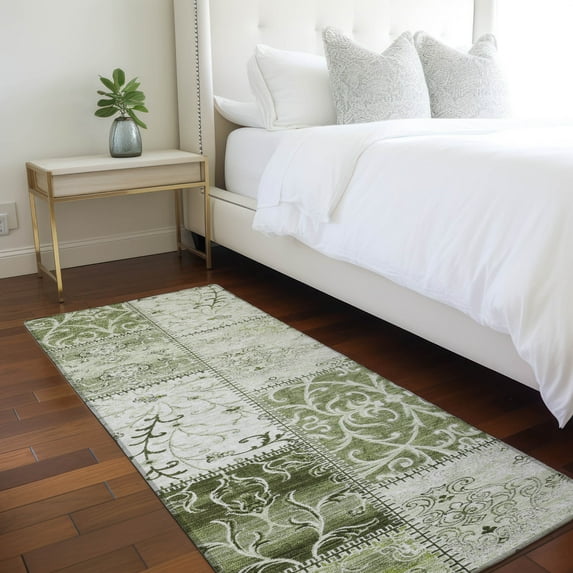 Addison Rugs Chantille Indoor/Outdoor Transitional Panel Green Washable Runner Rug, 2'3" x 7'6"