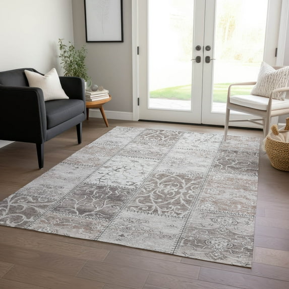 Addison Rugs Chantille Indoor/Outdoor Transitional Panel Taupe Washable Rectangle Rug, 10' x 14'