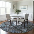 thumbnail image 1 of Addison Rugs Chantille Indoor/Outdoor Traditional Damask Chocolate Washable Round Rug, 8' x 8', 1 of 6