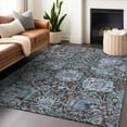thumbnail image 1 of Addison Rugs Chantille Indoor/Outdoor Traditional Damask Chocolate Washable Rectangle Rug, 9' x 12', 1 of 6