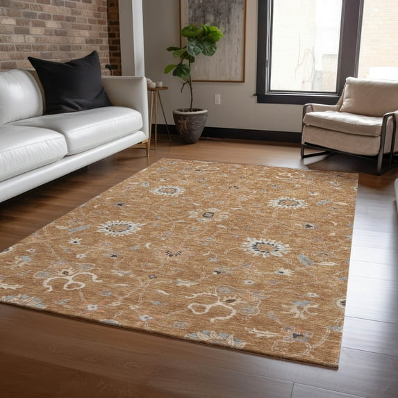 Addison Rugs Chantille Indoor/Outdoor Traditional Global Copper Washable Rectangle Rug, 9' x 12'