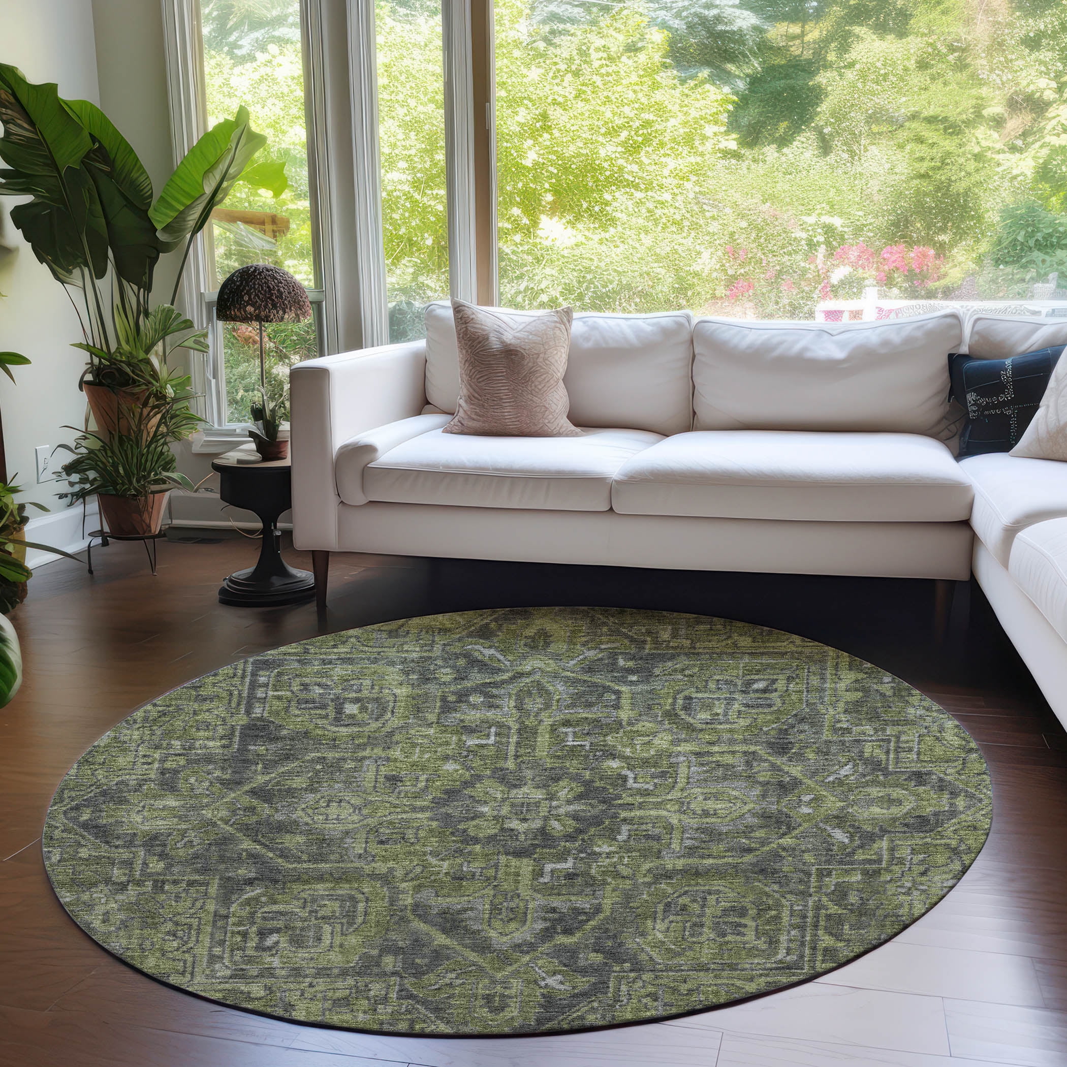 Addison Rugs Chantille Indoor/Outdoor Traditional Oriental Green ...