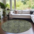 thumbnail image 1 of Addison Rugs Chantille Indoor/Outdoor Traditional Oriental Green Washable Round Rug, 8' x 8', 1 of 6