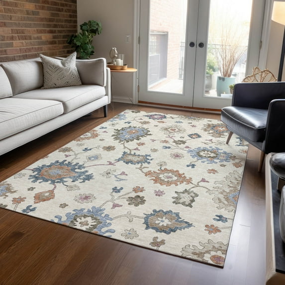 Addison Rugs Chantille Indoor/Outdoor Transitional Global Ivory Washable Rectangle Rug, 8' x 10'