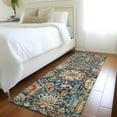 thumbnail image 1 of Addison Rugs Chantille Indoor/Outdoor Traditional Damask Navy Washable Runner Rug, 2'3" x 7'6", 1 of 6