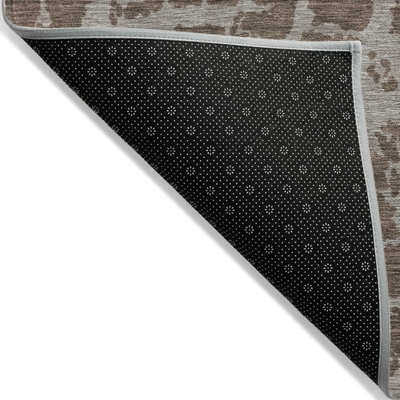 Addison Rugs Machine Washable Indoor/ Outdoor Transitional Brown Crackle Chantille Rug Brown - 2'6" x 3'10"