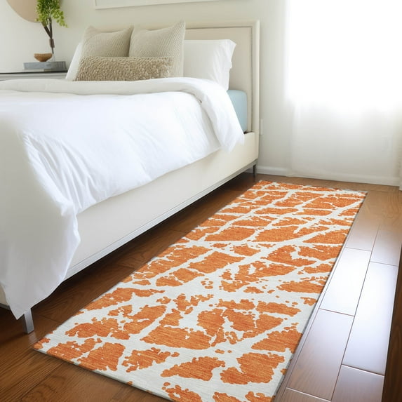 Addison Rugs Chantille Indoor/Outdoor Transitional Organic Orange Washable Runner Rug, 2'3" x 7'6"
