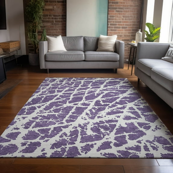Addison Rugs Chantille Indoor/Outdoor Transitional Organic Purple Washable Rectangle Rug, 8' x 10'