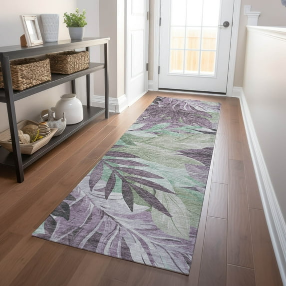 Addison Rugs Chantille Indoor/Outdoor Transitional Floral Lavender Washable Runner Rug, 2'3" x 7'6"