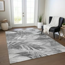 Addison Rugs Chantille Indoor/Outdoor Transitional Floral Gray Washable Rectangle Rug, 10' x 14'
