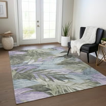 Addison Rugs Chantille Indoor/Outdoor Transitional Floral Taupe Washable Rectangle Rug, 10' x 14'