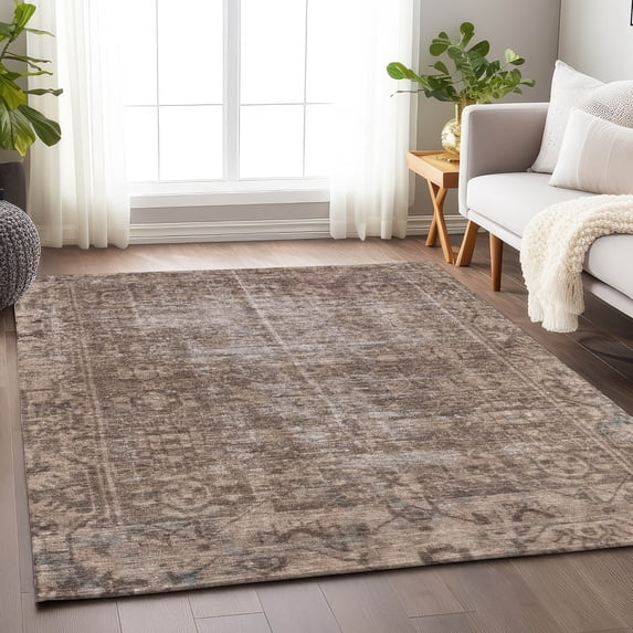 Addison Rugs Chantille Indoor/Outdoor Transitional Geometric, Abstract Brown Washable Rectangle Rug, 10' x 14'