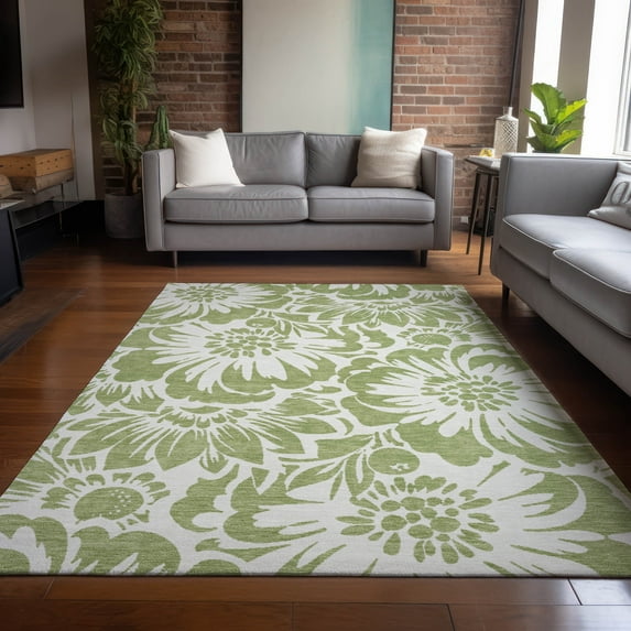 Addison Rugs Chantille Indoor/Outdoor Transitional Floral Aloe Washable Rectangle Rug, 2'6" x 3'10"