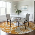 thumbnail image 1 of Addison Rugs Chantille Indoor/Outdoor Transitional Floral Orange Washable Round Rug, 8' x 8', 1 of 6