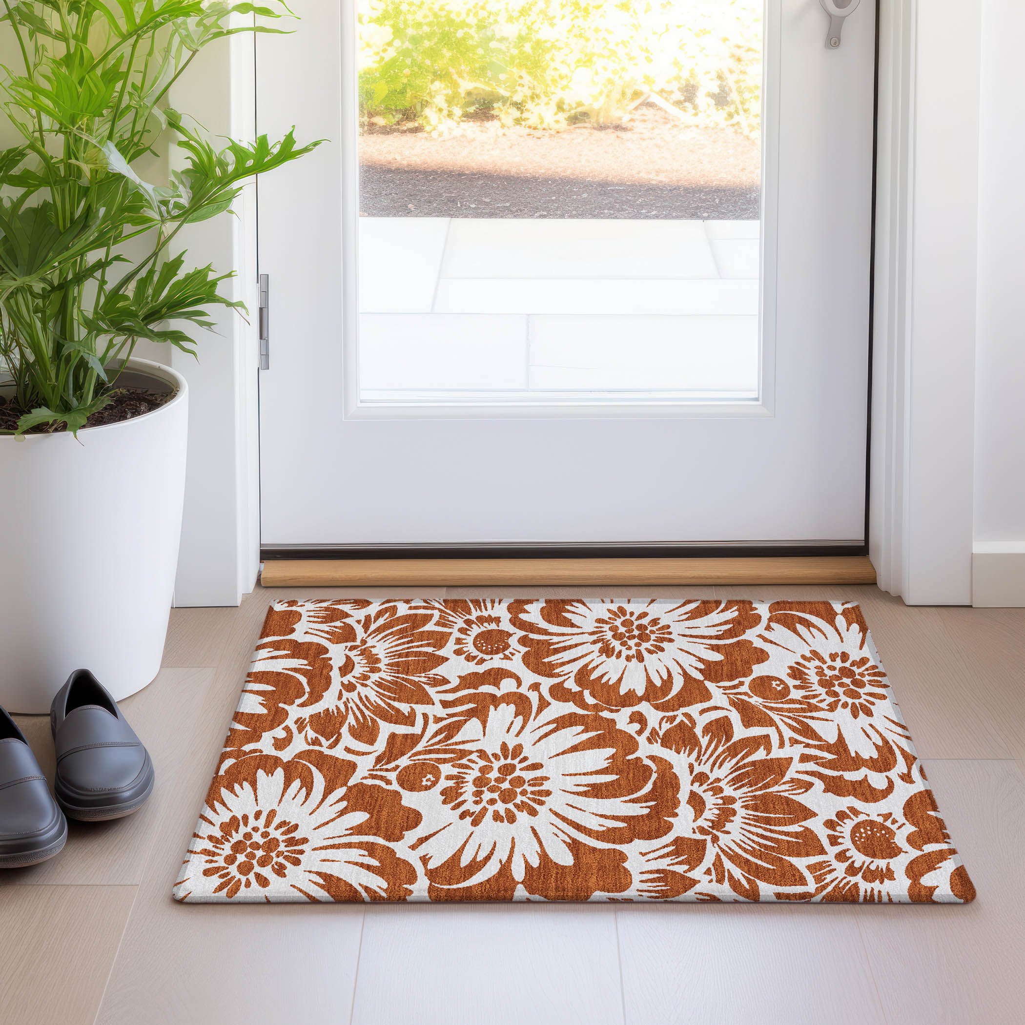 Parika Rugs Addison Rugs Chantille Indoor/Outdoor Transitional Floral Paprika ...