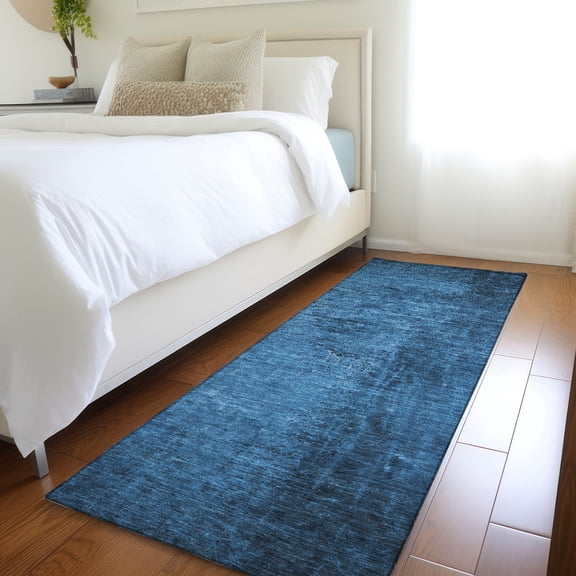 Addison Rugs Chantille Indoor/Outdoor Transitional Organic Navy Washable Runner Rug, 2'3" x 7'6"