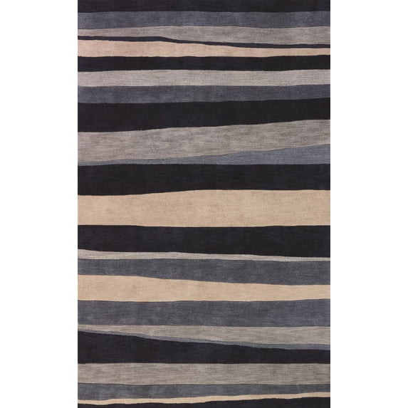 Addison Rugs Marlow 9' x 13' Striped Contemporary Fabric Area Rug in Blue