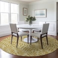 thumbnail image 1 of Addison Rugs Mayfield Washable Transitional Tropical, Leaves, Botanical Gilded Round Rug, 8' x 8', 1 of 5