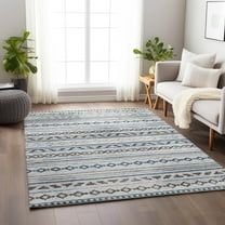Addison Rugs Mayfield Washable Transitional Tribal, Diamond Gray Rectangle Rug, 10' x 14'