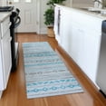 thumbnail image 1 of Addison Rugs Mayfield Washable Transitional Tribal, Diamond Turquoise Runner Rug, 2'3" x 7'6", 1 of 5