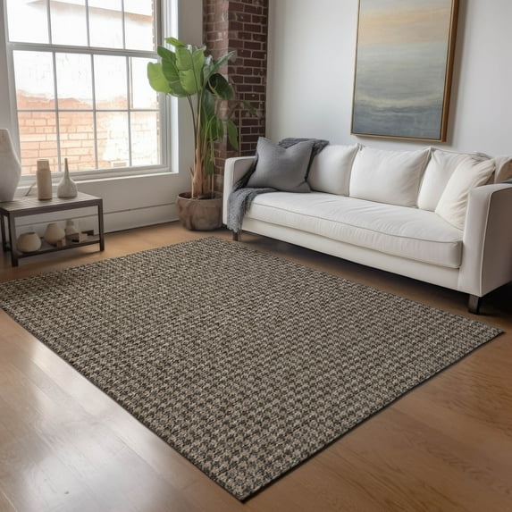 Addison Rugs Mayfield Washable Transitional Houndstooth Chocolate Rectangle Rug, 2'6" x 3'10"