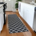 thumbnail image 1 of Addison Rugs Mayfield Washable Transitional Lattice Black Runner Rug, 2'3" x 7'6", 1 of 5