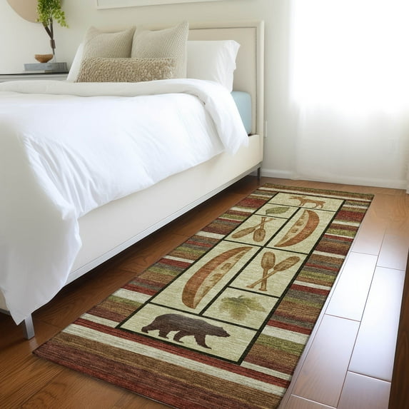 Addison Rugs Mayfield Washable Lodge Stripes/cabin Multi Runner Rug, 2'3" x 7'6"