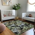 thumbnail image 1 of Addison Rugs Mayfield Washable Tropical Palms & Zebras Midnight Rectangle Rug, 5' x 7'6", 1 of 6