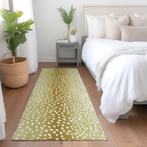 Addison Rugs Mayfield Washable Animal Skin Pattern Antelope Gilded Runner Rug, 2'3" x 7'6"
