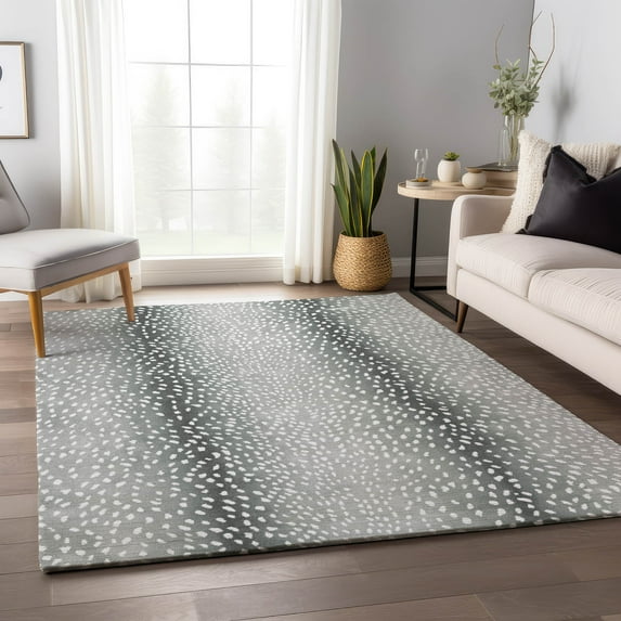 Addison Rugs Mayfield Washable Animal Skin Pattern Antelope Gray Rectangle Rug, 8' x 10'
