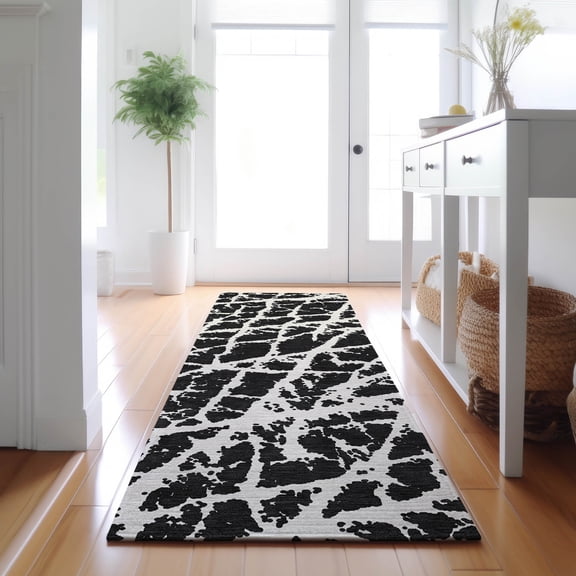 Addison Rugs Mayfield Washable Transitional Organic Black Runner Rug, 2'3" x 7'6"