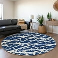 thumbnail image 1 of Addison Rugs Mayfield Washable Transitional Organic Navy Round Rug, 8' x 8', 1 of 5