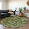 thumbnail image 1 of Addison Rugs Mayfield Washable Transitional Organic Olive Round Rug, 8' x 8', 1 of 5