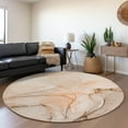 thumbnail image 1 of Addison Rugs Mayfield Washable Transitional Watercolors Orange Round Rug, 8' x 8', 1 of 5