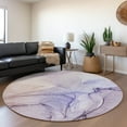thumbnail image 1 of Addison Rugs Mayfield Washable Transitional Watercolors Purple Round Rug, 8' x 8', 1 of 5
