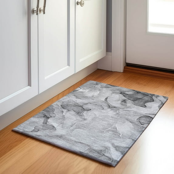 Addison Rugs Mayfield Washable Transitional Watercolors Gray Rectangle Rug, 1'8" x 2'6"
