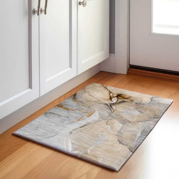 Addison Rugs Mayfield Washable Transitional Watercolors Beige Rectangle Rug, 1'8" x 2'6"