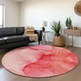 thumbnail image 1 of Addison Rugs Mayfield Washable Transitional Watercolors Pink Round Rug, 8' x 8', 1 of 5