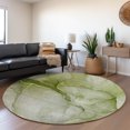 thumbnail image 1 of Addison Rugs Mayfield Washable Transitional Watercolors Olive Round Rug, 8' x 8', 1 of 5